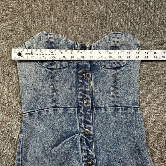 Misha Penina Revolve Strapless Midi Pencil Dress in Denim Blue Size US 2 - Picture 5 of 9